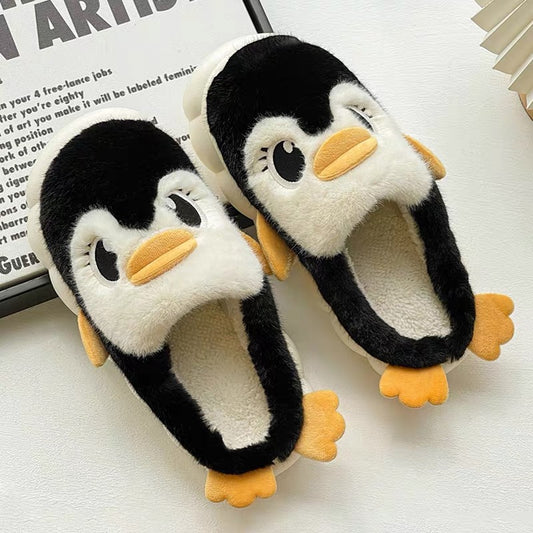cute cotton slippers women winter home indoor and outdoor wear plush home thick bottom cute cartoon cotton slippers autumn and winter