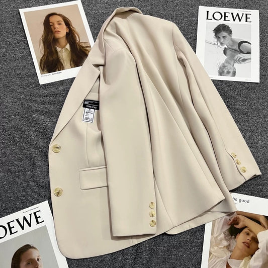 Off-white labeling suit jacket women's 2022 spring and autumn new single-breasted Korean version casual fashion all-match suit 1741