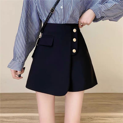 Fat mm autumn and winter new Korean fashion irregular culottes women's high waist slimming outerwear suit a-line wide-leg boots pants