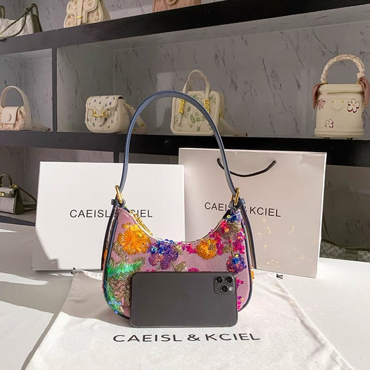 CAEISL&KCIEL women's bag niche original design high-end embroidery underarm bag women's summer 2022 new trend