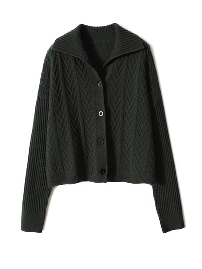 の[ZWI566818VG] Xiaohange lazy retro style wool cashmere lapel cardigan short coat