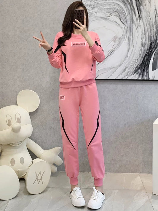 Sports and leisure suits women's autumn fashion foreign style 2022 new trendy brand fried street sweater running clothes dancing two-piece suit