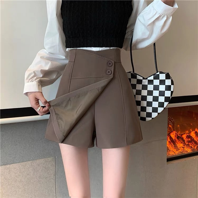 Black skirt female spring and autumn small tall waist a-line skirt 2022 new design sense niche shorts skirt