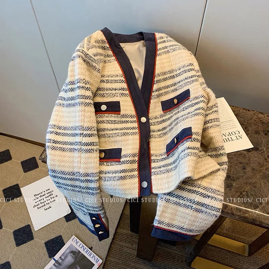 Xiaoxiangfeng tweed coat women's autumn 2022 new French style high-end light luxury ladies temperament short top 1465