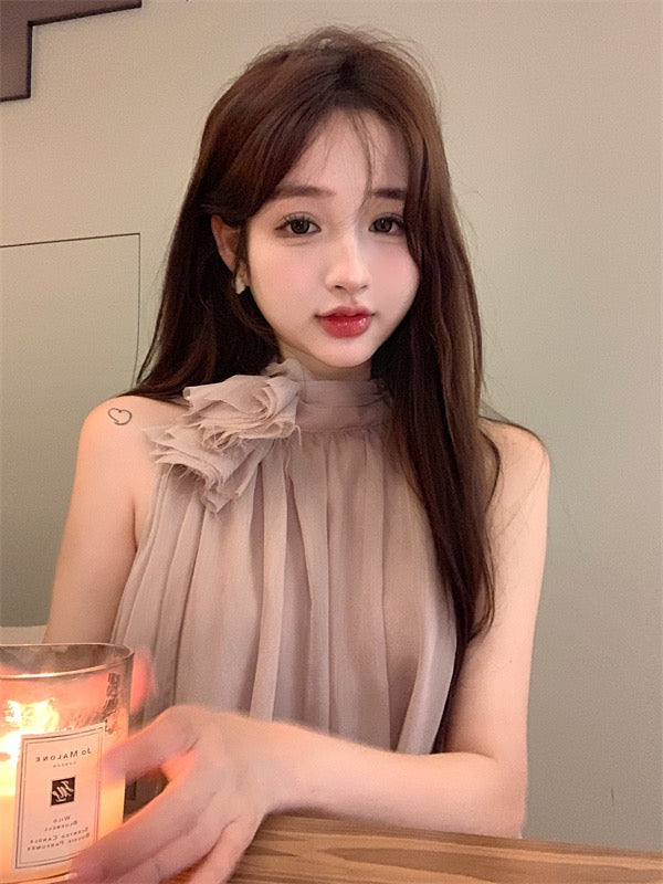 Hot girl mesh shirt dress female spring 2023 new a-line skirt high-quality irregular temperament skirt