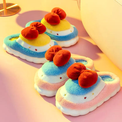 Step on shit feeling cotton slippers women's autumn and winter indoor home household thick bottom non-slip couple cute plush cotton slippers for men