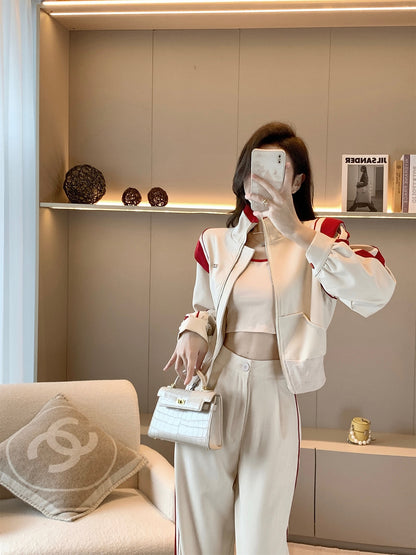 Casual fashion suit women's autumn and winter 2022 new temperament high-end western style fashionable sports pants two-piece set