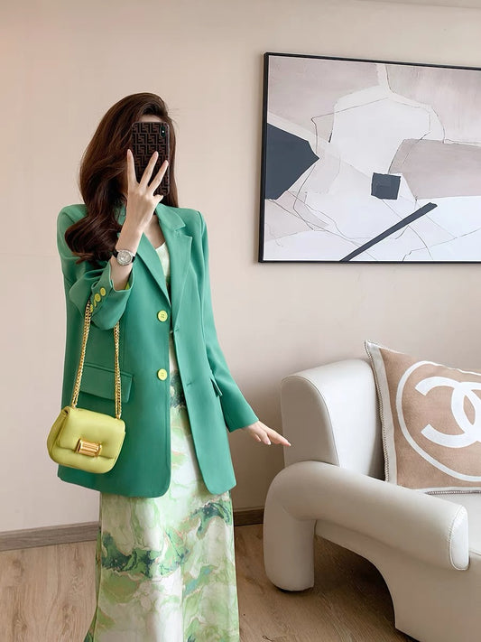 2022 early autumn new French temperament small fragrance style fashion high-end small casual stitching suit jacket women