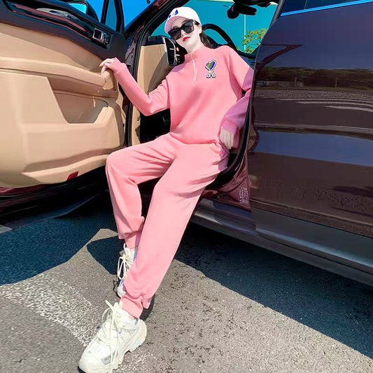Sports suit women's spring and autumn models 2022 new casual fashion Western style fashionable age-reducing sweater sweater two-piece set 1672