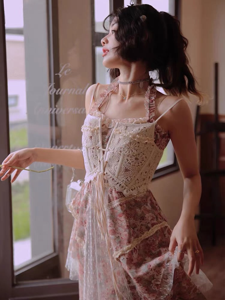 JZ artisan "Desert Rose" design dress female 2022 summer new French niche temperament long skirt 1323