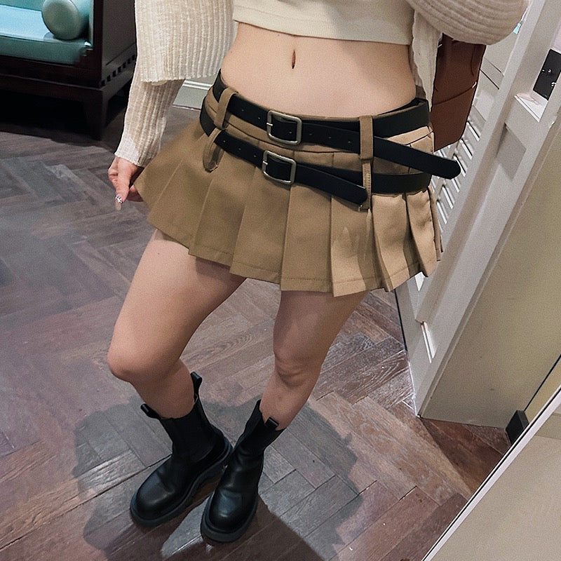 Spring and summer new pleated skirt pure desire hot girl waist miniskirt 2023 new all-match thin a-line skirt