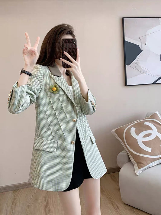 2022 French temperament, small fragrance, slim fit, slim, high-end, casual, small, western-style suit jacket, women's early autumn