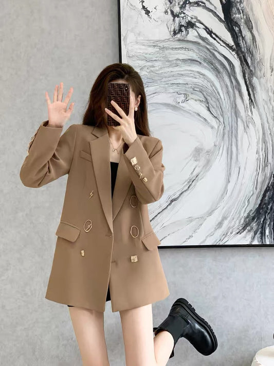 Korean version temperament casual suit top women's 2022 autumn and winter new fashion light familiar style design small suit jacket