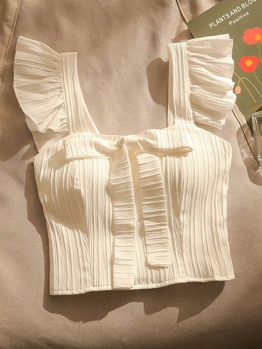 French fungus side tube top camisole women's inner and outer wear sexy slim all-match chic hot girl short top