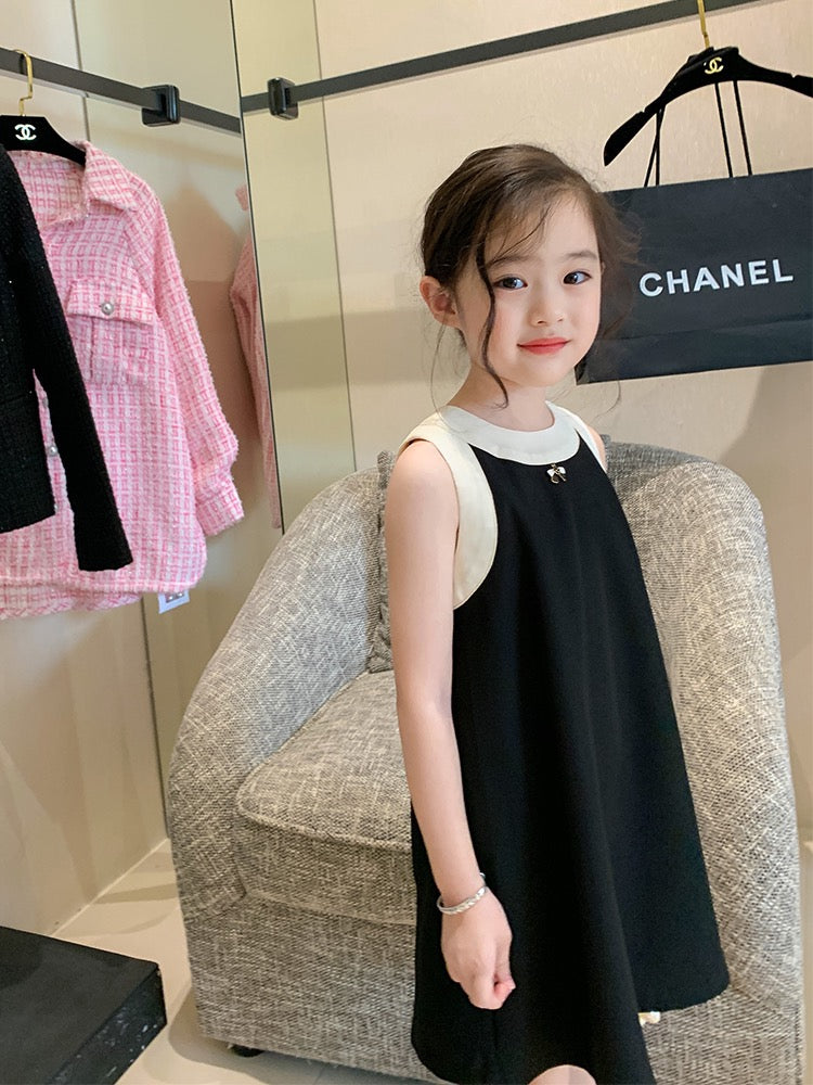 Original parent-child children's clothing fashionable summer suspender skirt vest skirt children's celebrity wind dress little girl skirt