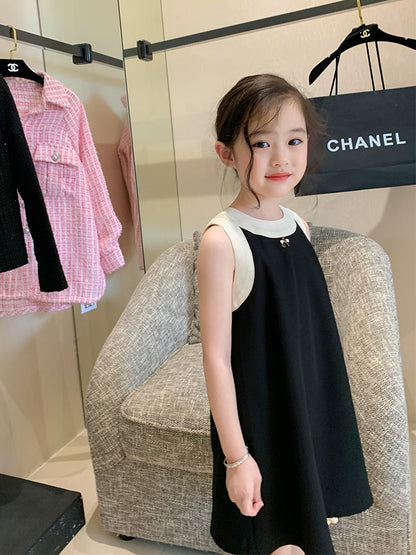 Original parent-child children's clothing fashionable summer suspender skirt vest skirt children's celebrity wind dress little girl skirt