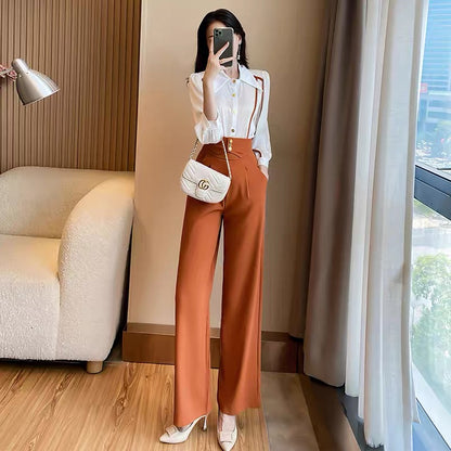 Temperament ladies two-piece Western-style autumn clothes 2022 new women's professional suits high-quality autumn shirts and pants