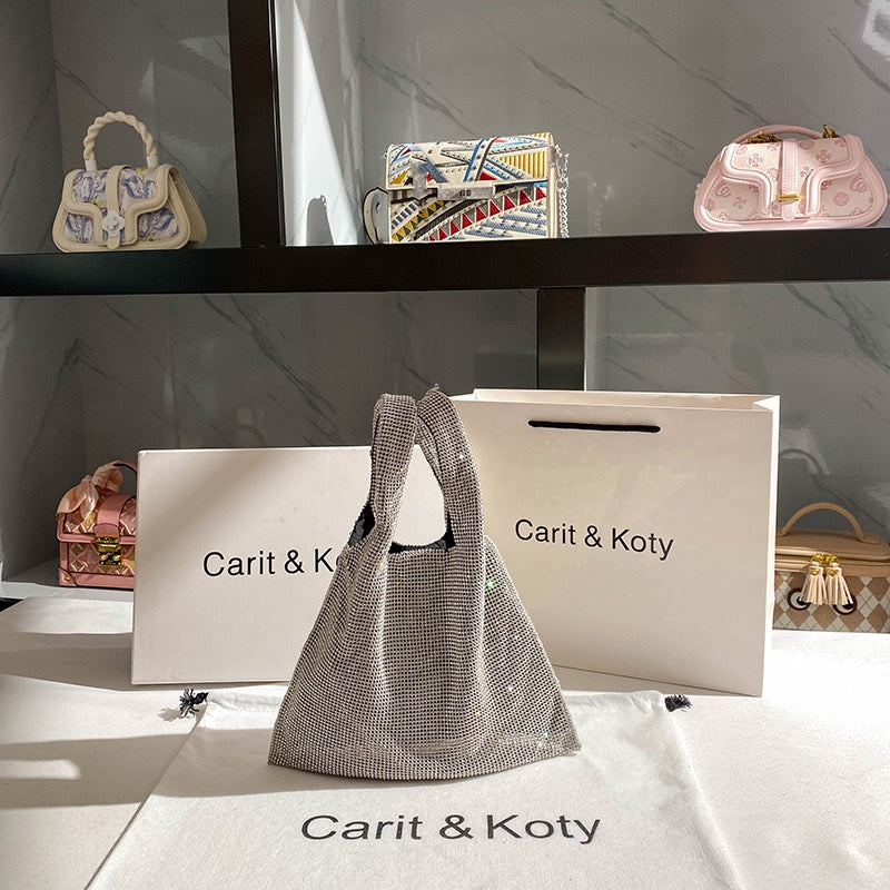 Carit Koty high-end rhinestone bag women 2022 new vegetable basket hand bucket bag sweet cool handbag