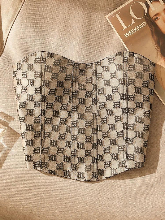 Tube top plaid camisole women's inner and outer wear slim fit chest design sense bottoming sexy hot girl top