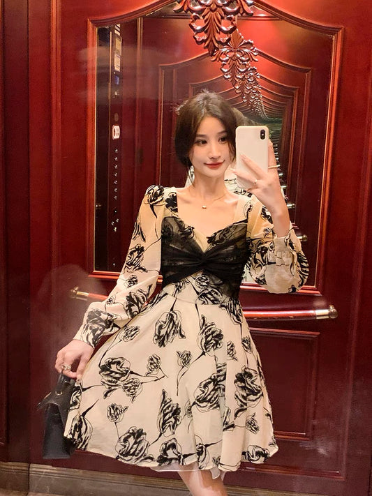 GUOGUOWOMEN Guoguojia dress women's 2022 new high-end design sense niche temperament long skirt 1194