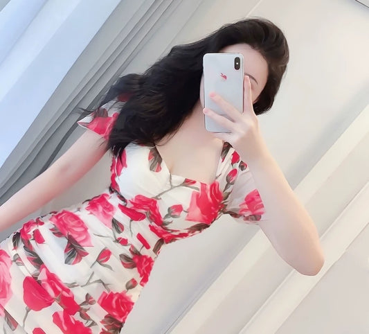 Style Rose Short Sleeve Slim Fit Dress