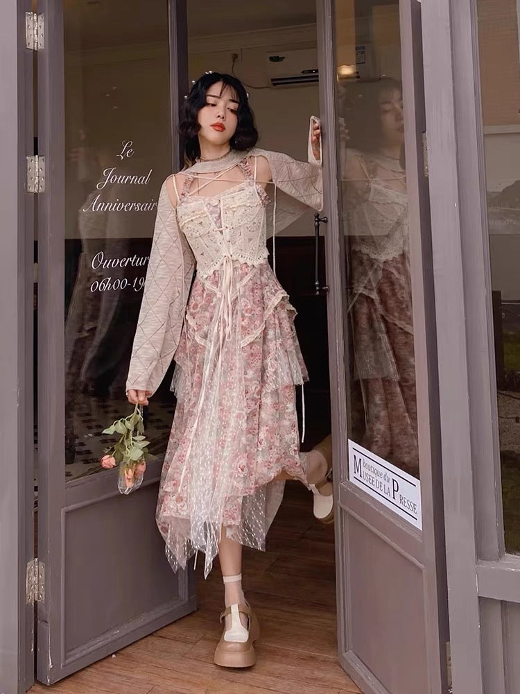 JZ artisan "Desert Rose" design dress female 2022 summer new French niche temperament long skirt 1323