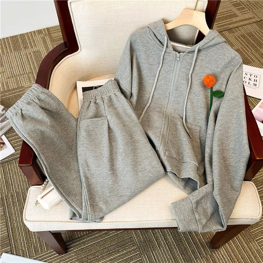 Korean version of the fashion age-reducing sweater suit female ins tide early autumn new loose casual foreign style sports pants two-piece set