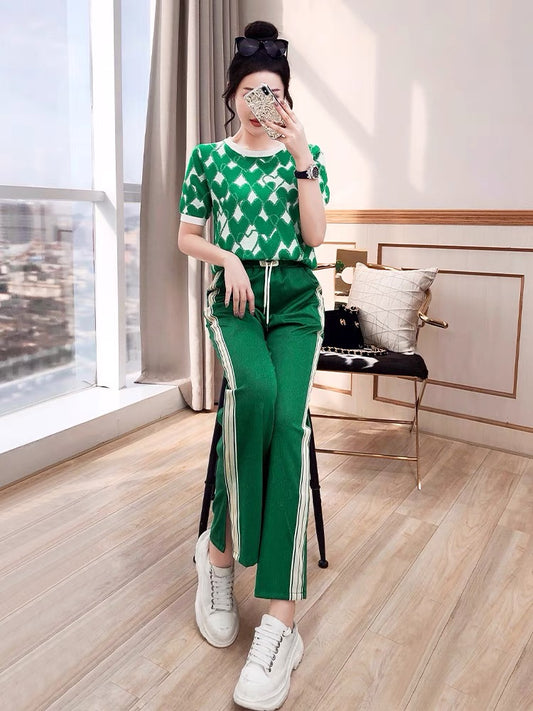 Girls cool and handsome wear suits women's 2022 new summer dress temperament pants Korean gentle top two-piece set