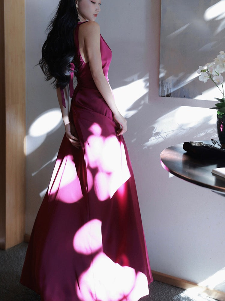 Xiaoli Phantom of the Opera Halter Neck Suspender Dress Autumn and Winter 2022 French Ladies Advanced Sexy Dress Dress