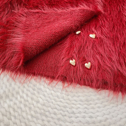Double-breasted imitation mink coat women's 2022 autumn and winter new Korean version loose all-match warm long-sleeved sweater cardigan