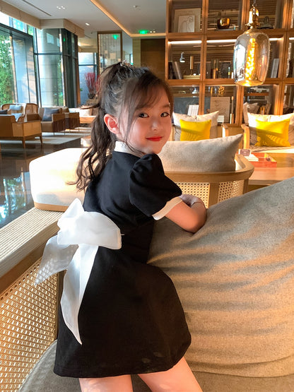 Original girls summer dress big children polo skirt children's clothing summer 2023 new dress children's college wind skirt