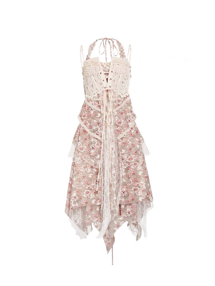 JZ artisan "Desert Rose" design dress female 2022 summer new French niche temperament long skirt 1323