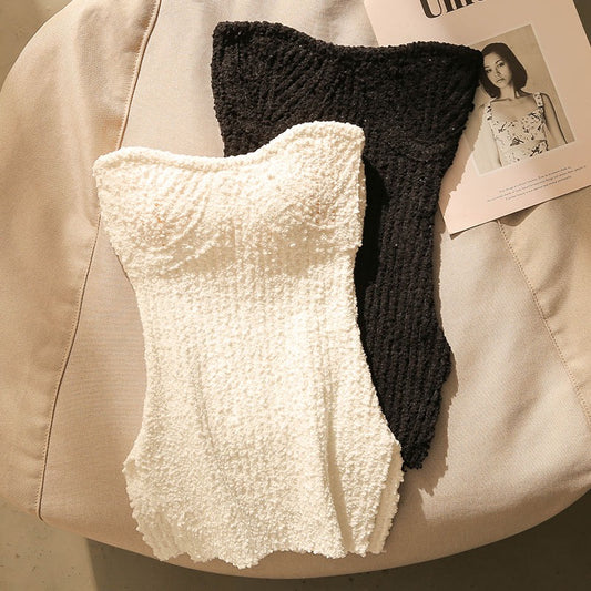 Pure desire style tube top knitted camisole female inner wear sexy hot girl self-cultivation design sense bottoming sleeveless top