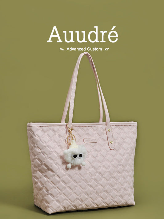 Auudre high-end foreign style bag women's 2023 new rhombus large-capacity shoulder bag all-match commuting tote bag