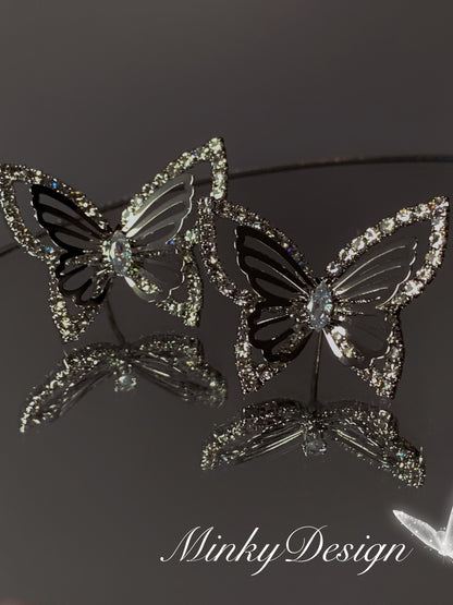 "Elf in the world" design feeling niche butterfly earrings mosquito coil ear clip face small earrings fairy earrings