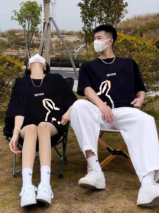 Different couples' summer clothes T-shirt spring and summer couple models 2023 new trend brand short-sleeved net red ins super hot