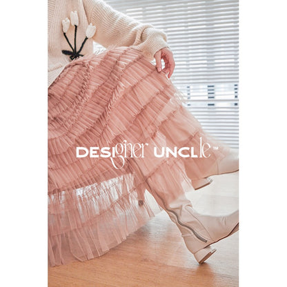 Designer Uncle Skirt Women's Autumn and Winter Retro Gentle Style Mesh Cake Dress is Popular This Year