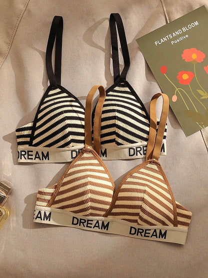 Spice Girls Sexy Triangle Cup Underwear Female Small Chest Gathered Comfortable Anti-Sagging Thin Section Letter Sling Sports Bra