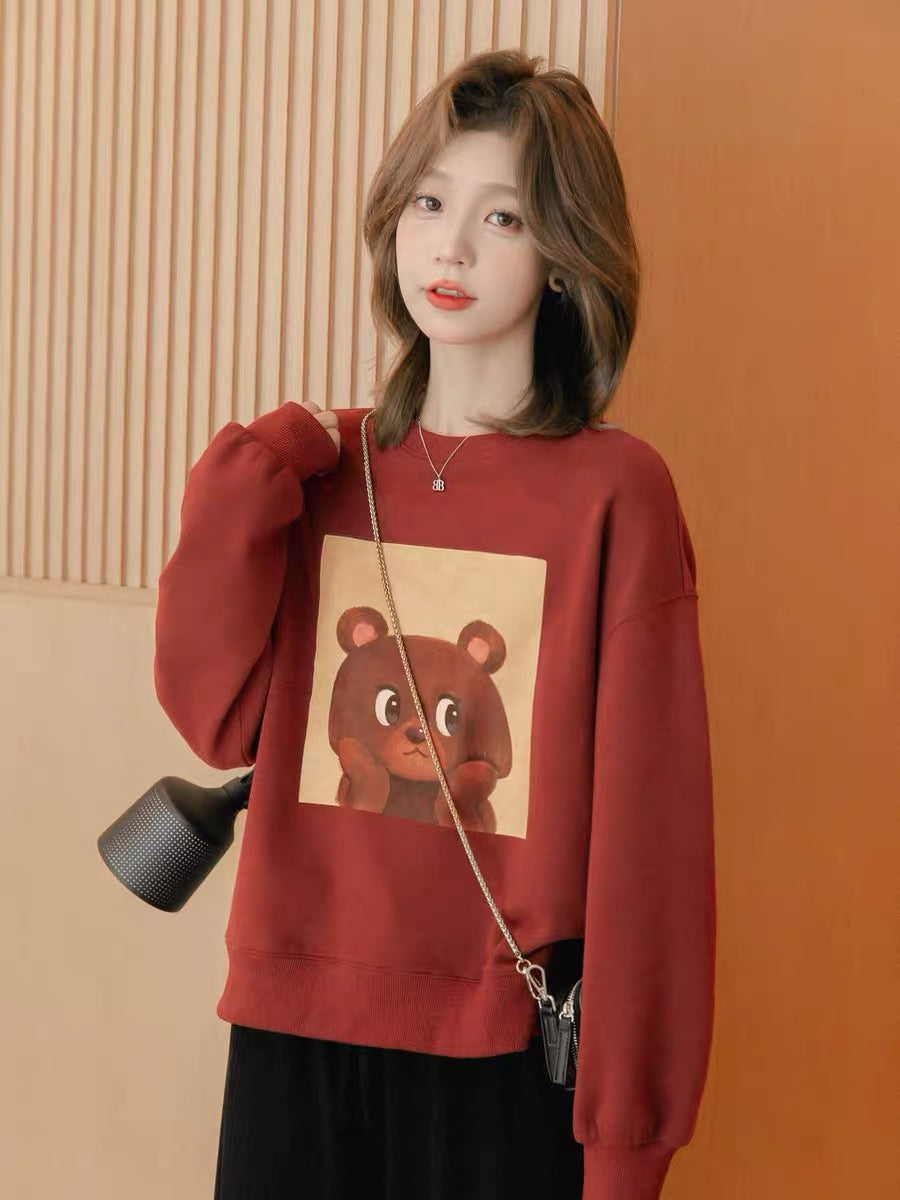 Small grain short round neck pullover sweater women's 2022 autumn and winter new high-quality loose long-sleeved knitted top