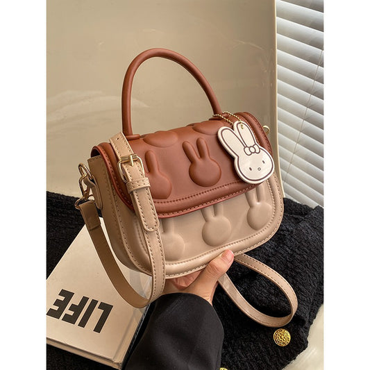 Biscuit bag new bag niche high-grade texture cute cartoon rabbit handbag fashion shoulder Messenger bag female