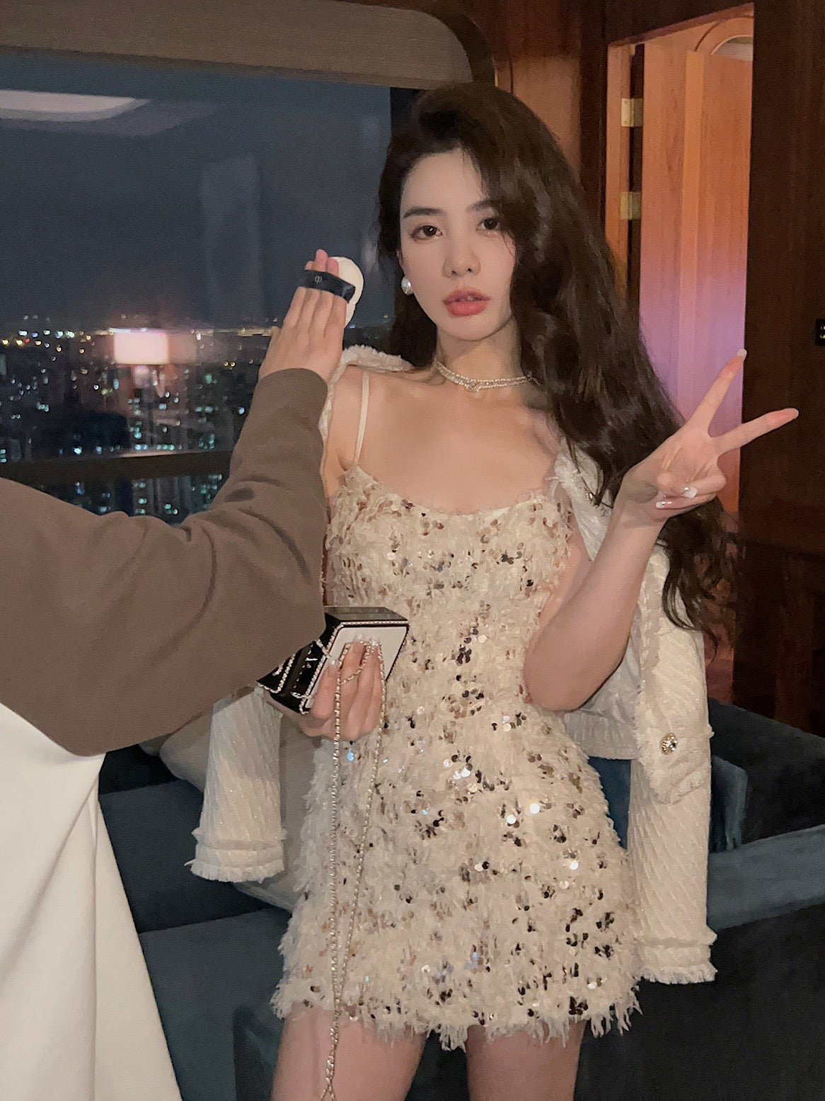 Qiu Rouyao spring new short skirt skirt high-end sense niche slim pure desire sweet and spicy sexy suspender dress