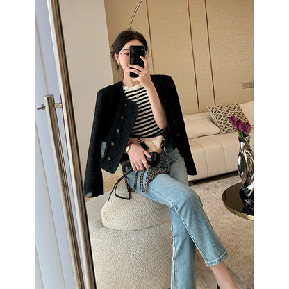 MUKOK blue jeans women's nine points 2023 new spring all-match high-waisted slim-fit casual pants