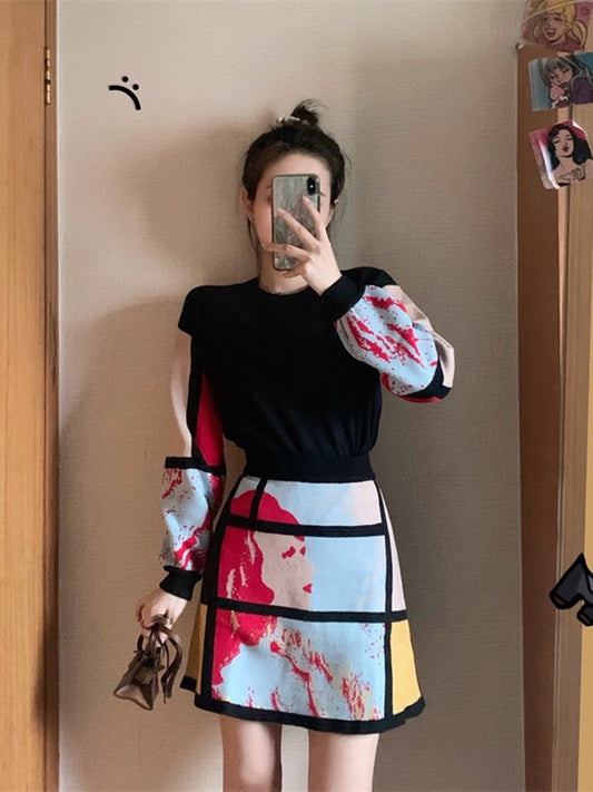 [Favorite Welfare] Xiaoxiangfeng suit skirt autumn and winter 2022 new female high-end trendy small dress two-piece set