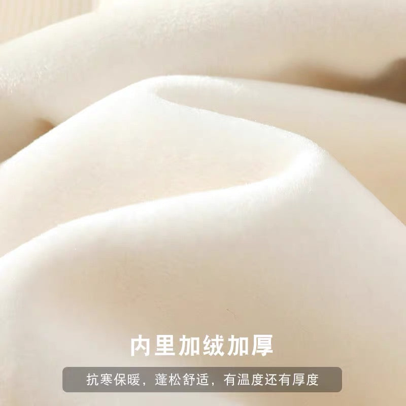 Autumn and winter Hong Kong style plus velvet thickened lamb velvet sweater men's color contrast stitching hooded jacket ins trend cotton hoodie