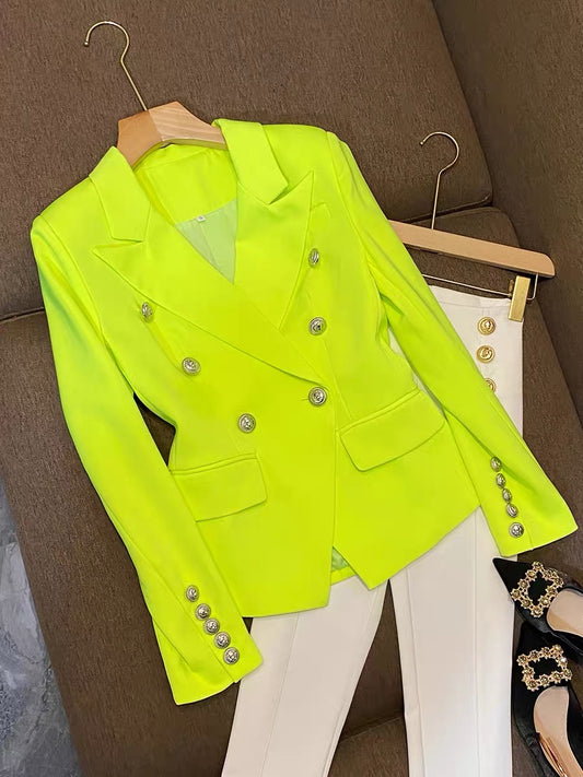 European station European goods niche designer autumn wear 2022 new temperament stitching suit suit jacket female 686